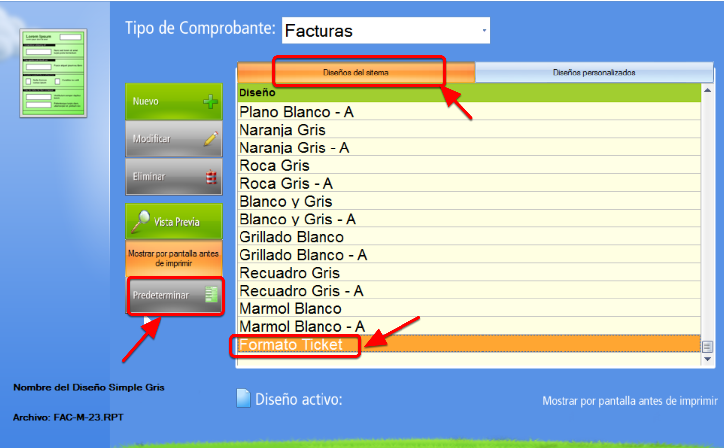 Formato de ticket de venta