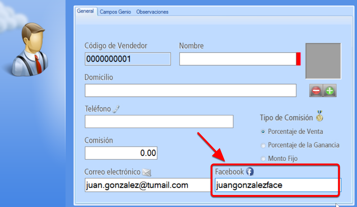 Campo facebook vendedores