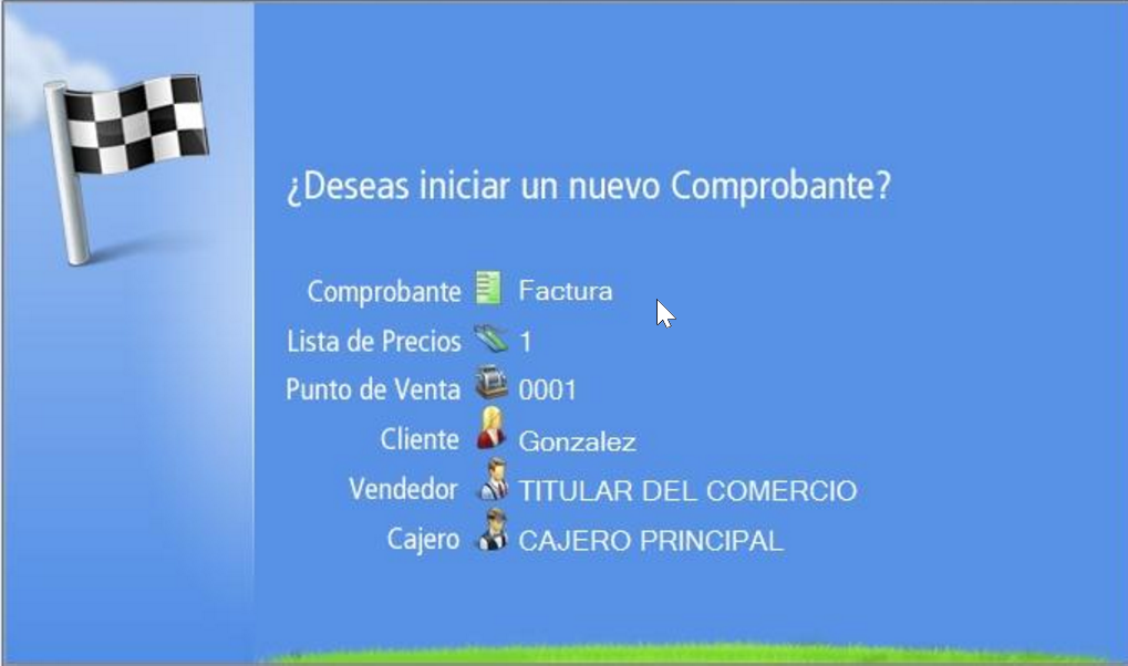 Confirma los datos del encabezado de la factura presionando el botón Aceptar