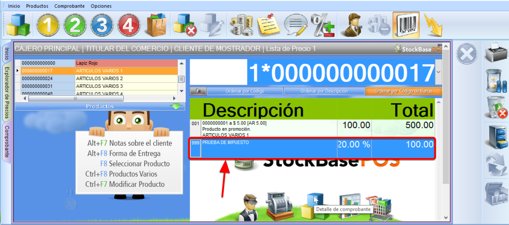 impuesto aplicado sobre el subtotal neto