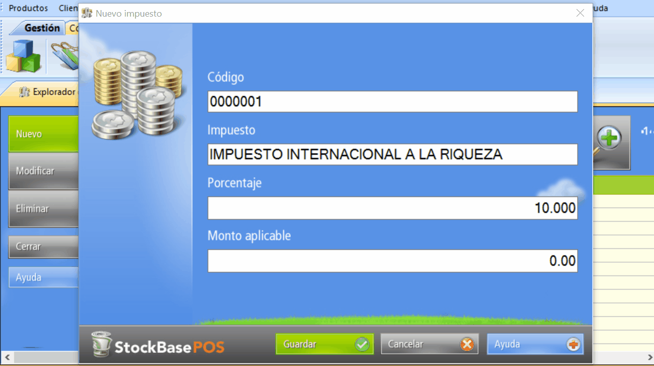 Ingreso código nuevo impuesto
