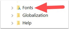 Luego c:\windows\fonts
