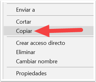 Dale clic con el botón derecho del mouse a ese archivo, y selecciona copiar