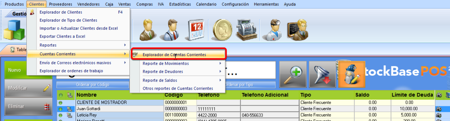 Ingresar al Explorador desde el menú de Cliente