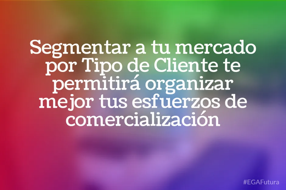 Segmentar a tu mercado por Tipo de Cliente te permitirá organizar mejor tus esfuerzos de comercialización