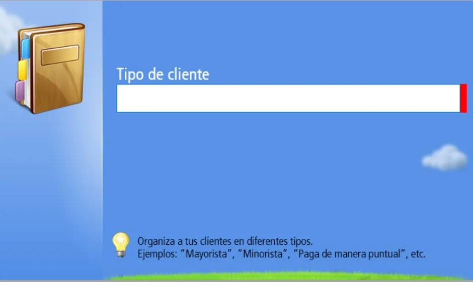 Escribe el nuevo Tipo de Cliente en el campo y luego presiona el botón Guardar