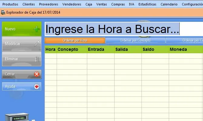 Apertura del Explorador de Caja