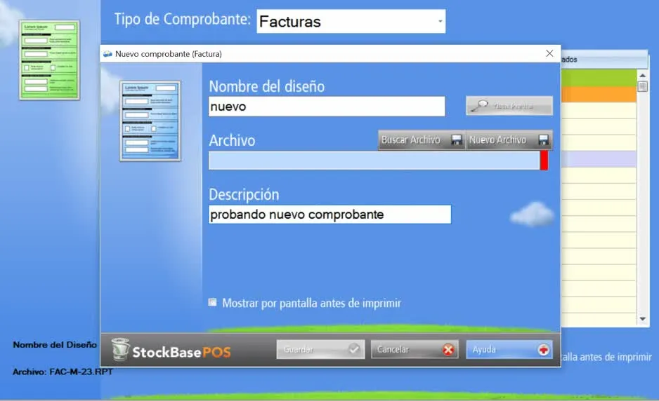 Nuevo diseño de comprobante
