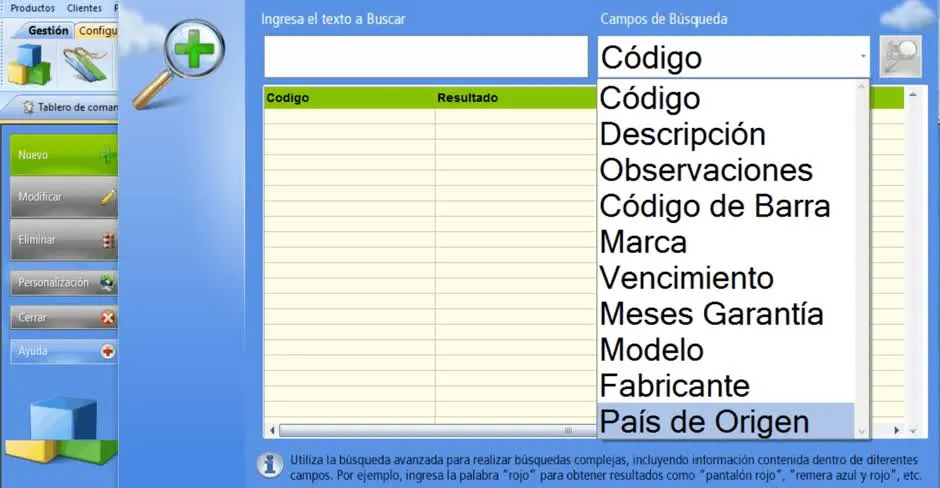 Los ultimos seis campos de la lista son los Campos Genio que hemos creado para Productos