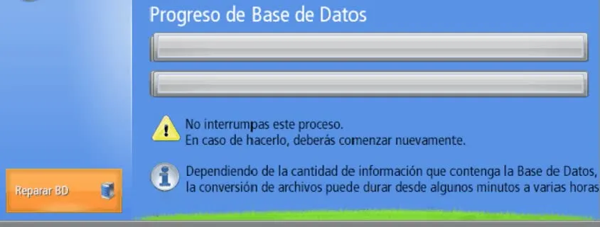 Esta opción permite reparar la base de datos