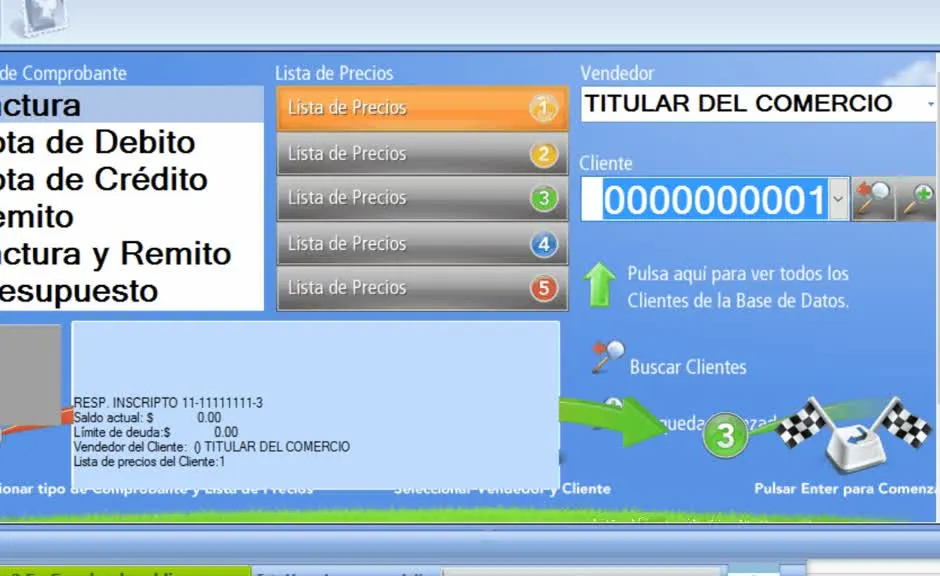 Seleccionar cajero para proceder con la venta