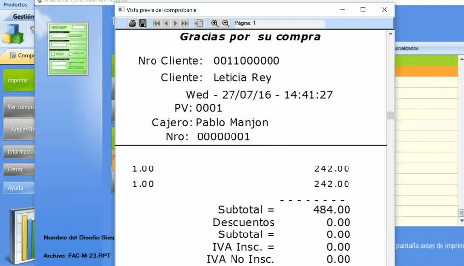 Seleccionar vista previa ticket