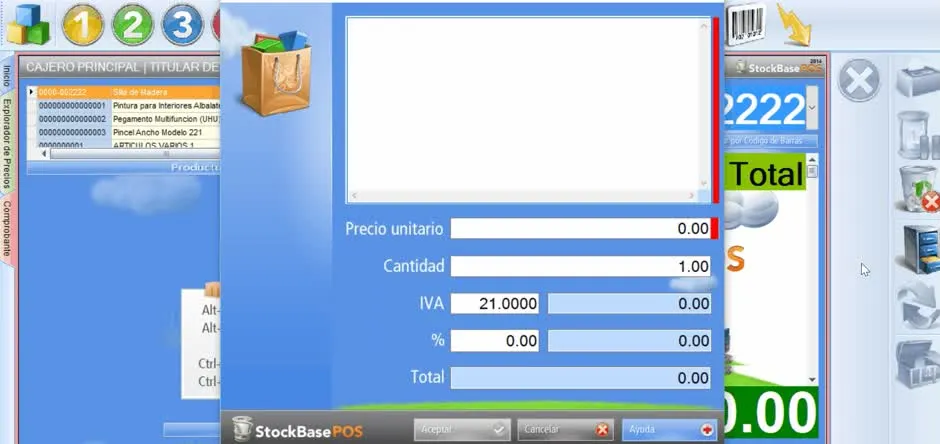 Puedes usar el icono y también puedes ingresar un producto varios mediante <Ctrl + F8>