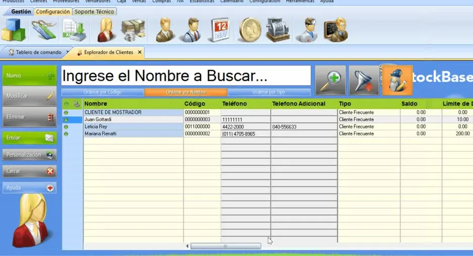 Ventana configuración donde se asignan los Nombres a los Campos que luego se verán en los registros