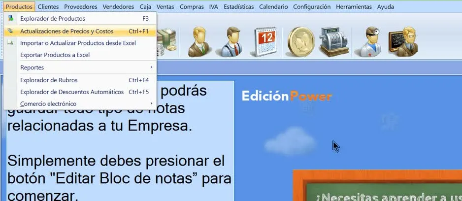 Teclas de acceso facturacion