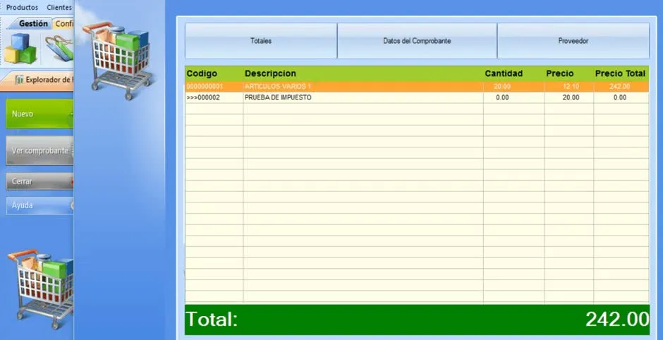 Al ingresar la opción ver comprobante, podrás ver toda la información de la documentación respaldatoria