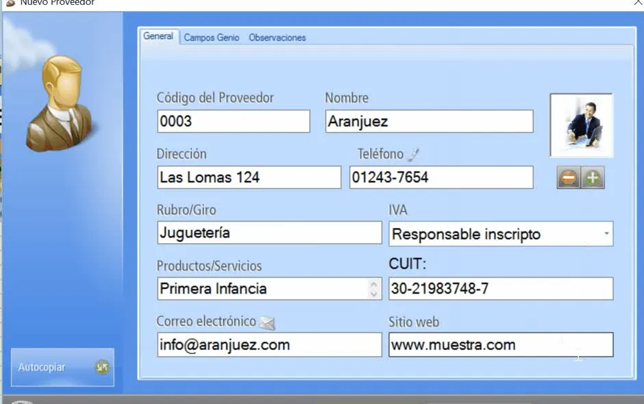 Asocia una imagen al registro de tu Proveedor