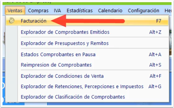 Ingresa a facturación como lo haces normalmente