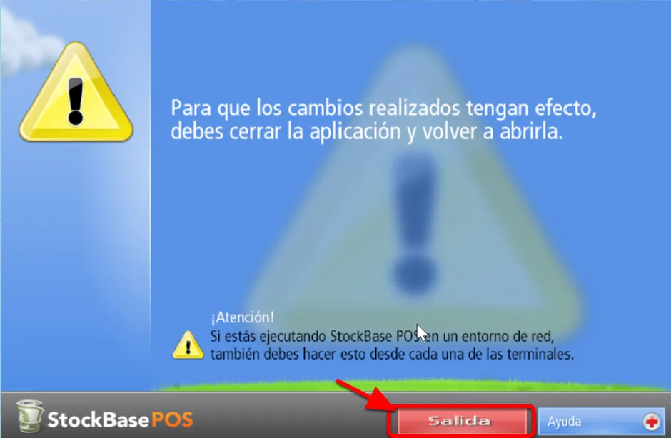 Deberás cerrar la aplicación y abrirla nuevamente para que los cambios queden grabados.