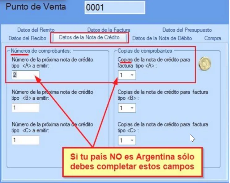 Opciones configuración de datos de presupuesto