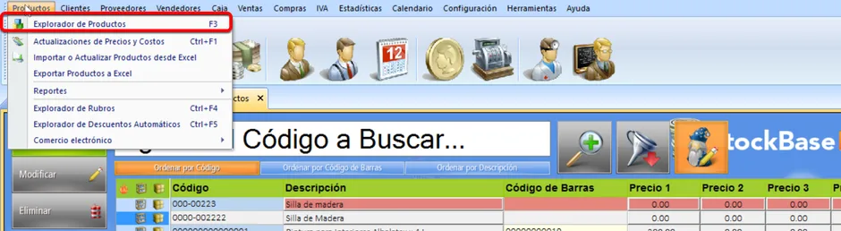 Abrir el explorador de productos
