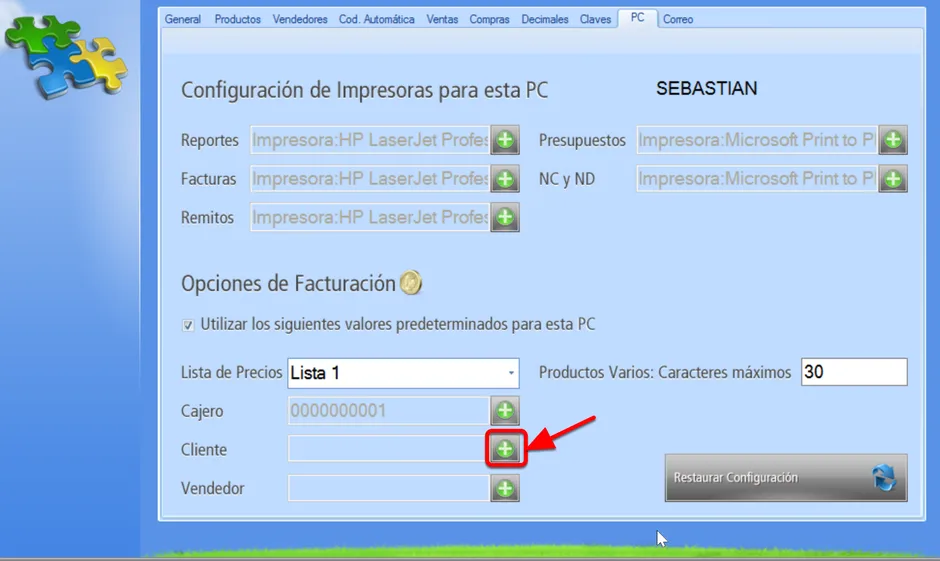 Botón que abre el Explorador de Clientes