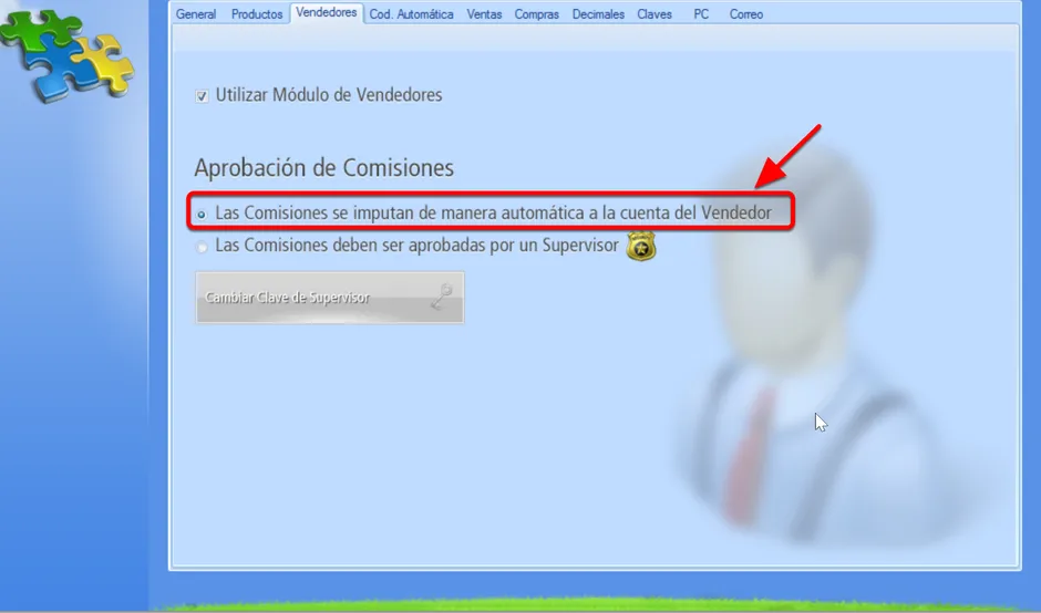 Elige el modo de asignación de comisiones