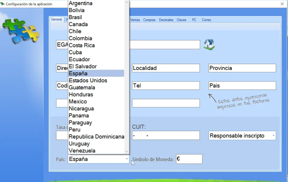Selecciona el País de tu Empresa