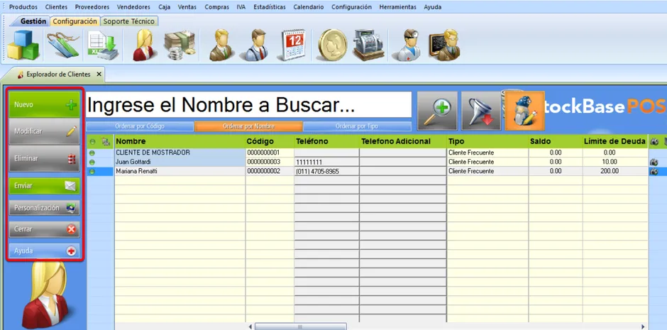 Explorador de clientes