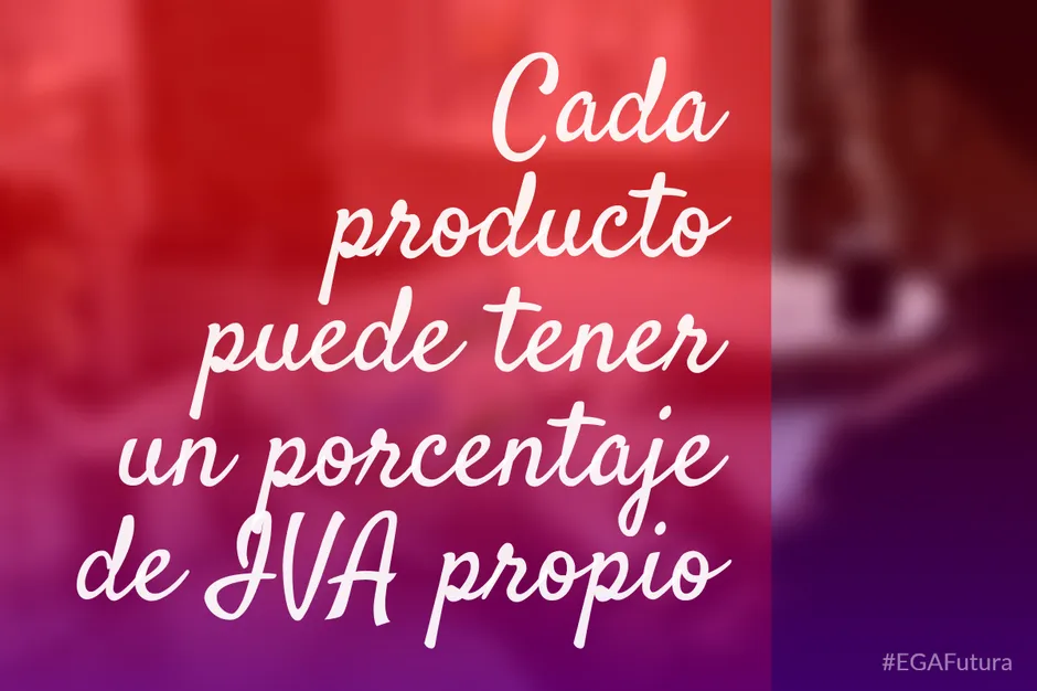 Cada producto puede tener un porcentaje de IVA propio