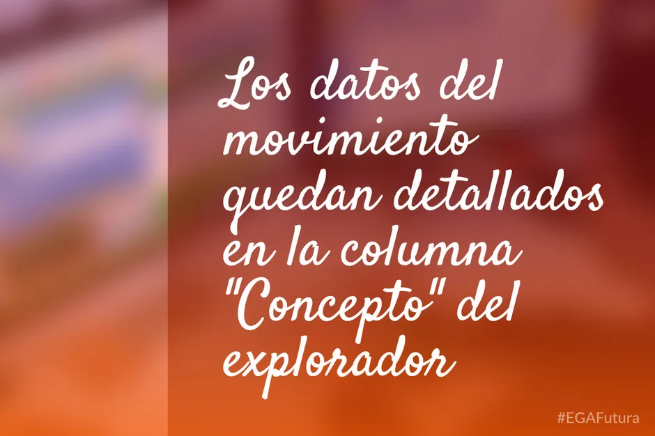 Los datos del movimiento quedan detallados en la columna "concepto" del explorador.