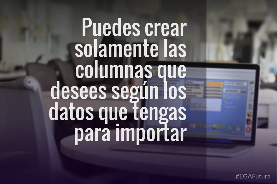 Puedes crear solamente las columnas que desees según los datos que tengas para importar