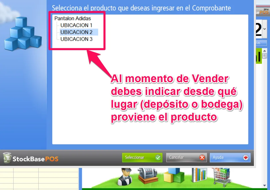 Seleccion de opciones al facturar