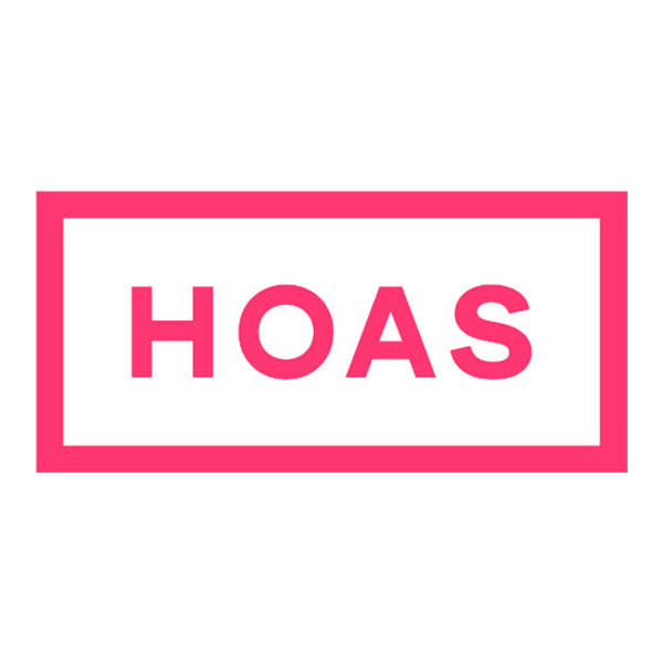 Hoas logo harmaassa pallossa
