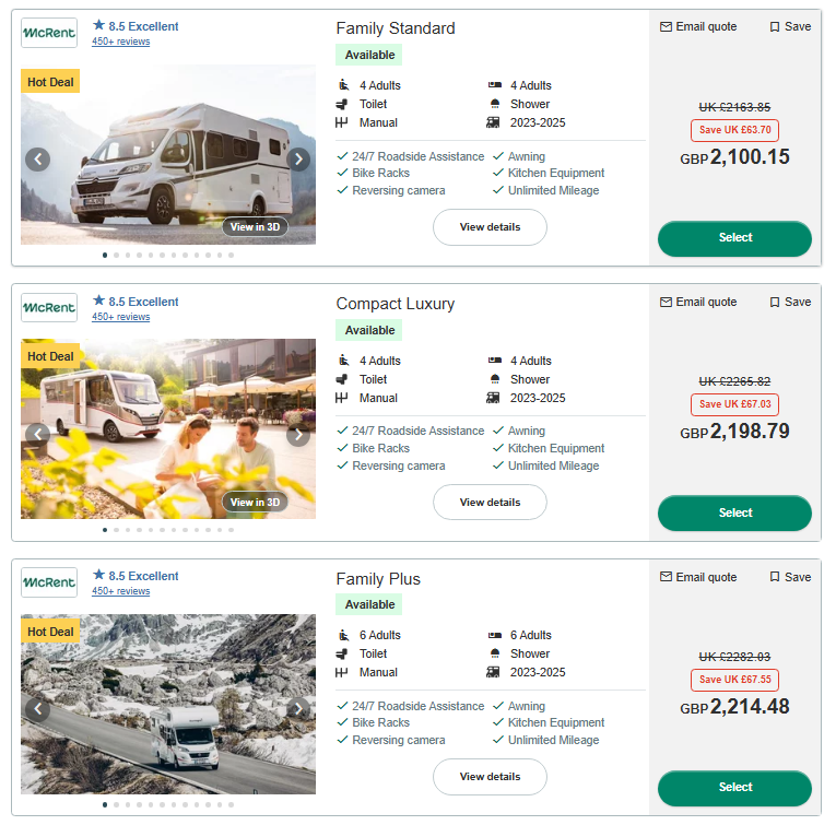 best type of campervan results in Norway