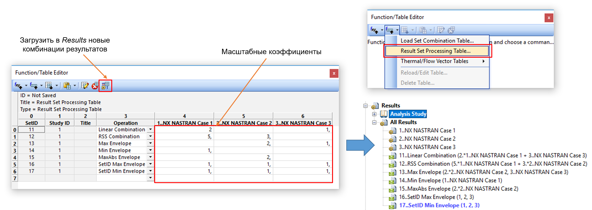 Result Set Processing Table