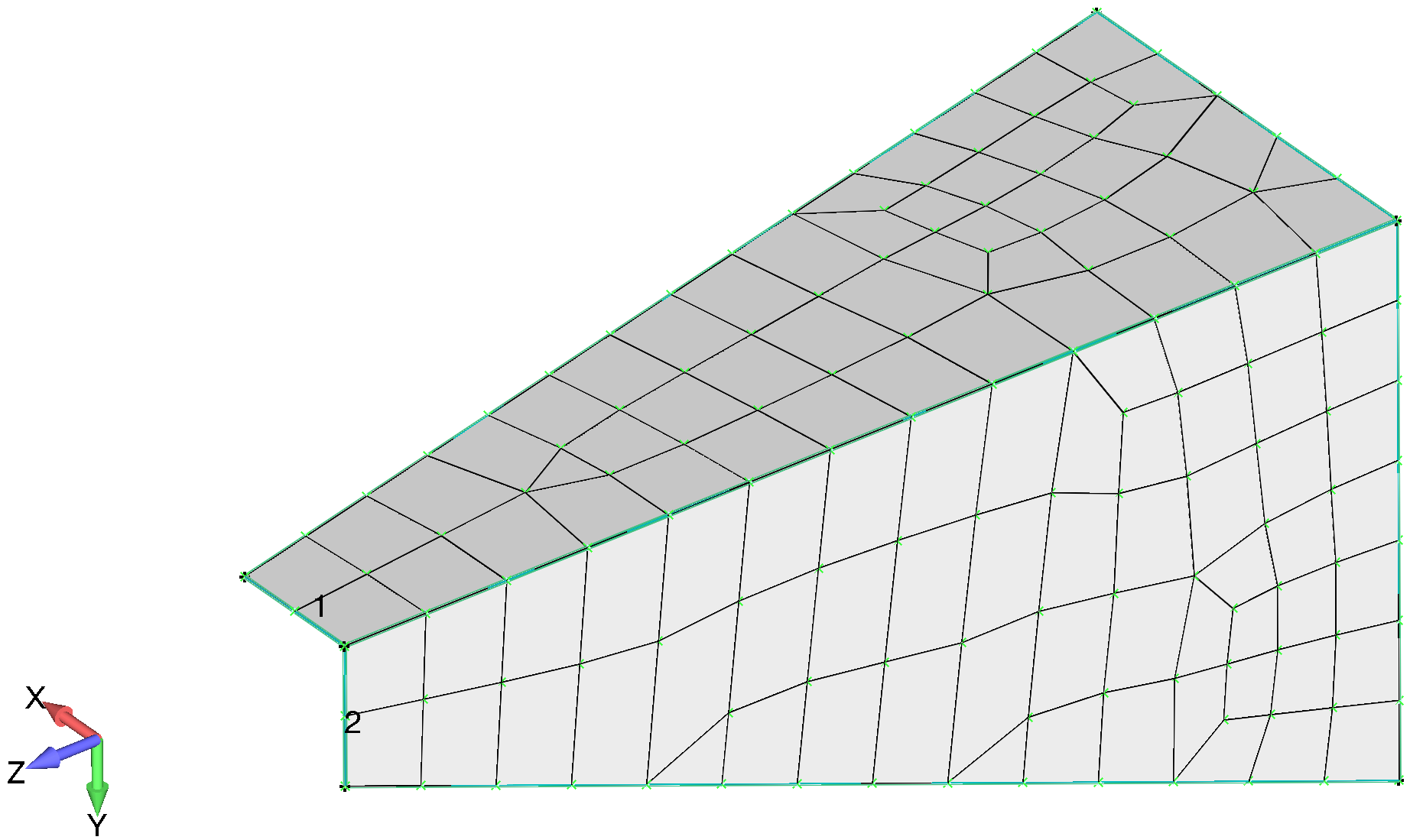 Femap ‍Пластинчатая конечно-элементная модель кронштейна