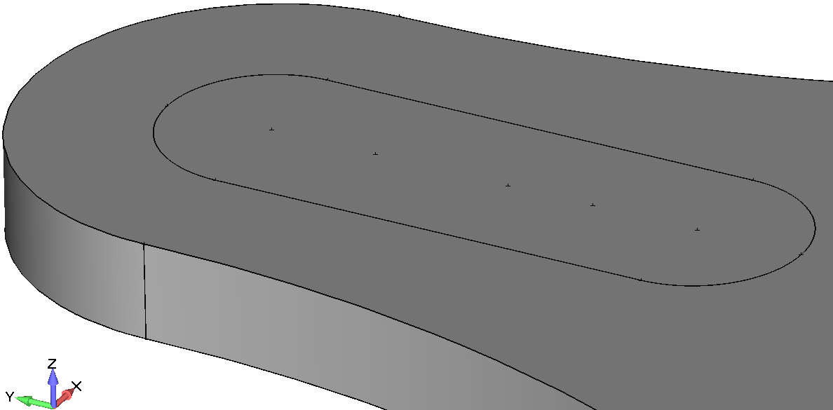 Femap NX Nastran ‍Эскиз, с помощью которого будет создан паз для шпонки