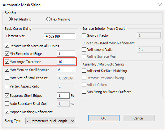Femap NX Nastran Дополнительные настройки автоматической тетраэдральной сетки Automatic Mesh Sizing