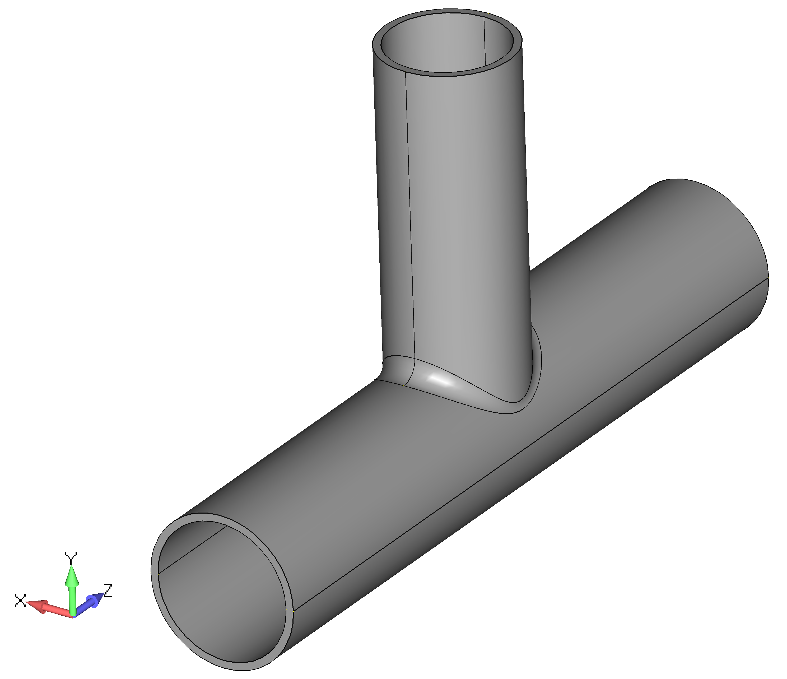 Femap NX Nastran импорт модели сварной трубы