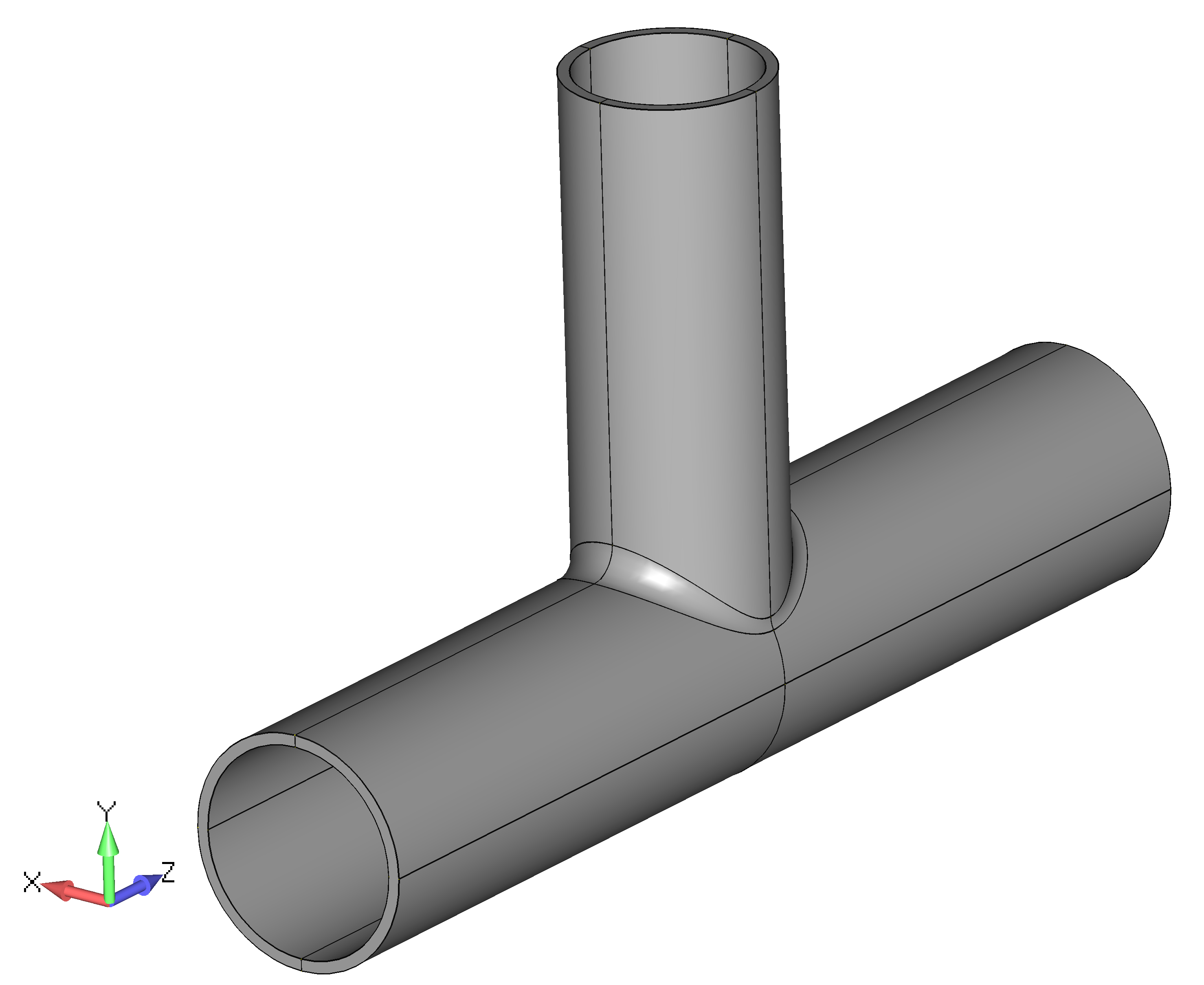 Femap NX Nastran обрезка модели сварной трубы