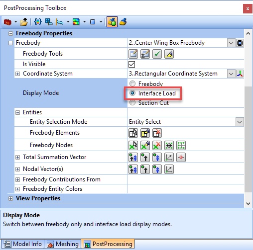 Режим Interface Load femap nastran