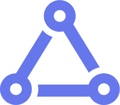Blue triangular network icon 