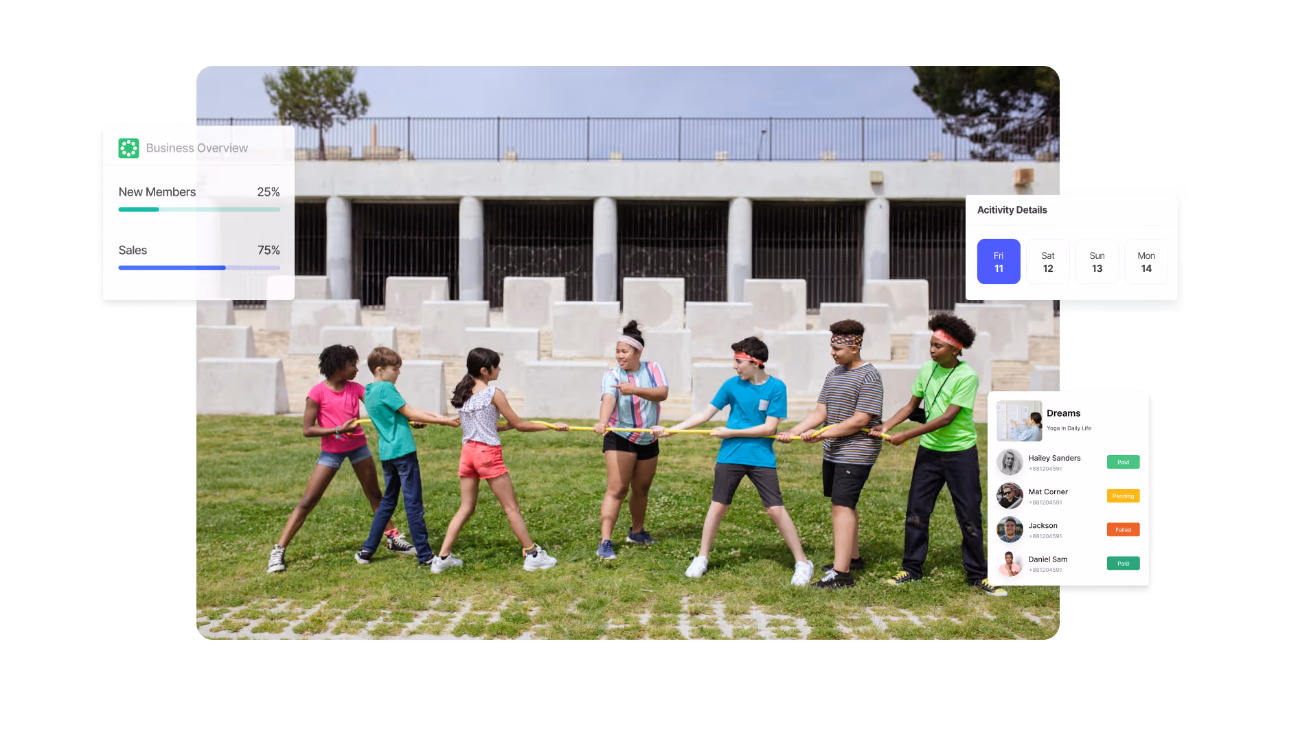 Manage upcoming events in your health clubs, fitness centre etc.. with user friendly single platform promoting community engagement