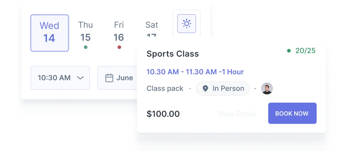 View and manage schedules easily with a smart calendar, filters, and dynamic views.