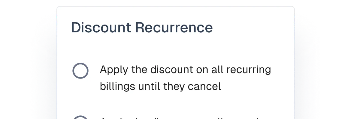 Create Recurring Discounts on Subscriptions