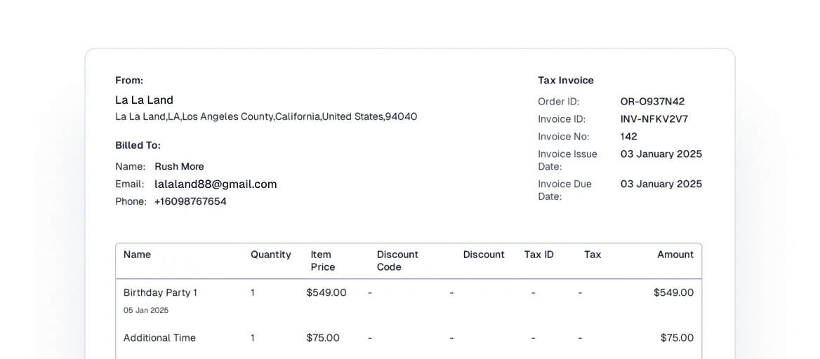 Offers customizable invoice generation for clients