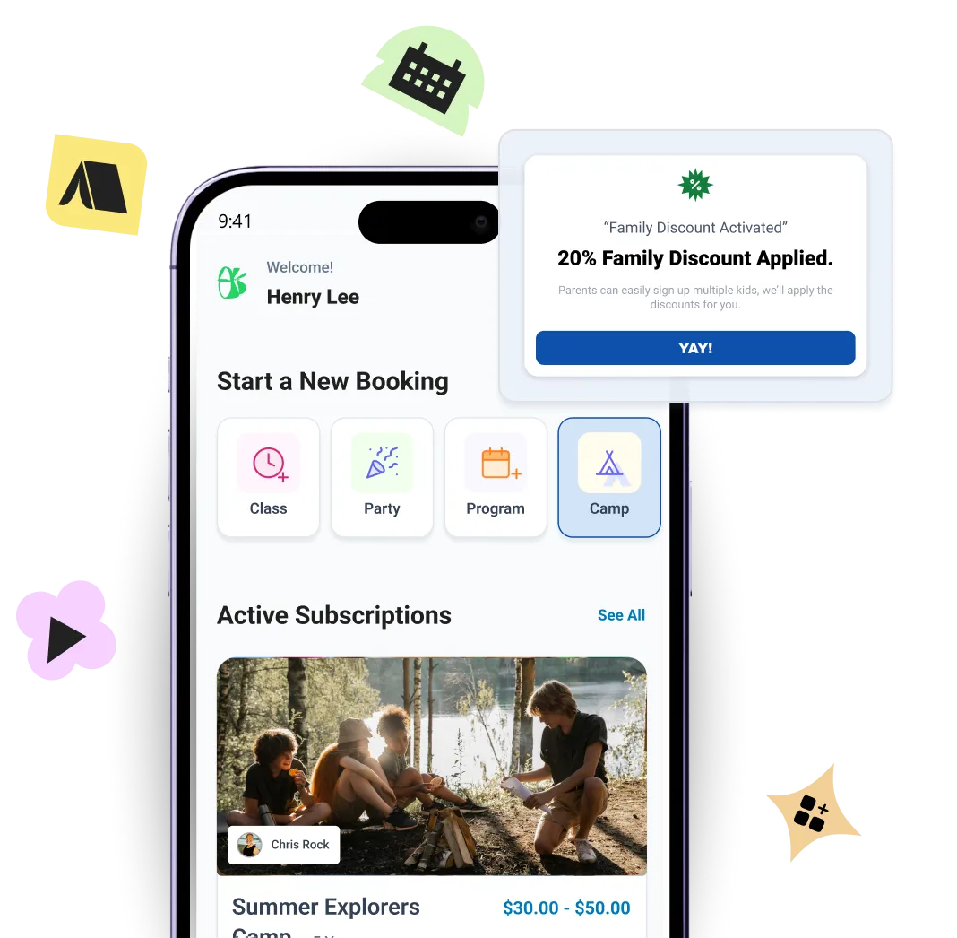 Sell your camps easily with Omnify Kids' activity software 
