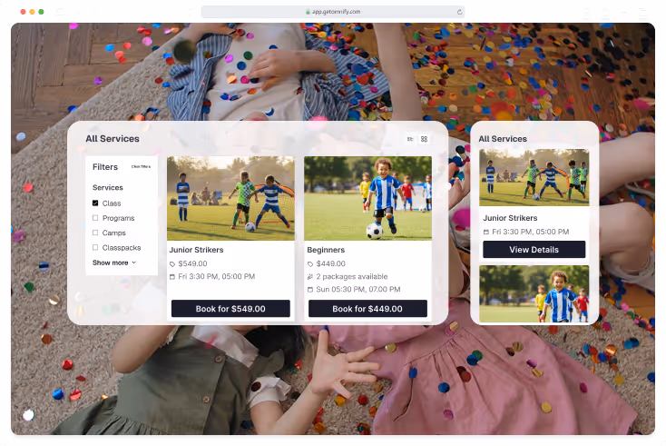 create, sell and manage your camps with Omnify camp management software 
