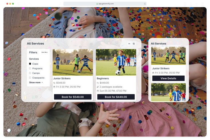 create, sell and manage your camps with Omnify camp management software